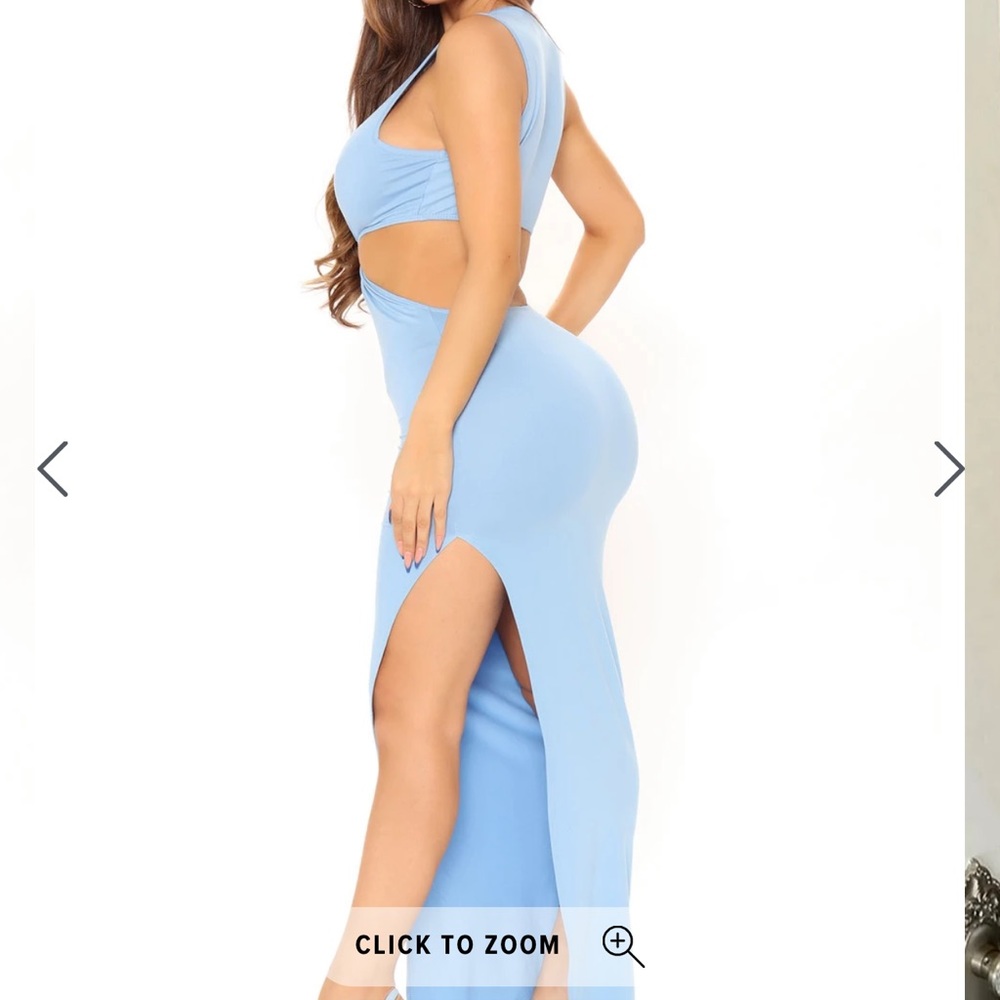 Light blue fashion nova cutout maxi dress - Picture 3 of 4